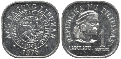 Филиппины 1 сентимо 1975 вождь острова Мактан Лапу-Лапу KM 205 алюминий UNC 192-339