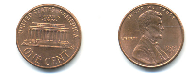 США 1 цент 1993 D, Авраам Линкольн KM 201b цинк плакированный медью UNC 179-451