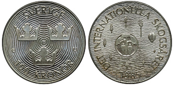 Швеция 100 крон 1985 Карл XVI Густав (1973- ), Международный год защиты лесов KM 866 серебро UNC 3460-825