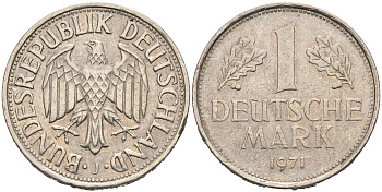 ФРГ 1 марка 1971 J KM 110 медно-никель 4681-1225