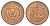 Кипр 5 милей 1970 KM 39 бронза UNC 4652-335