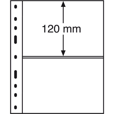 Лист в альбом 'Optima' для 2 бон (S), черный. Leuchtturm. 322646