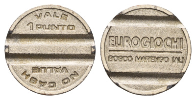 Италия жетон для игровых автоматов eurogiochi диаметр 23 мм, вес 4,9 гр белый металл 4670-646