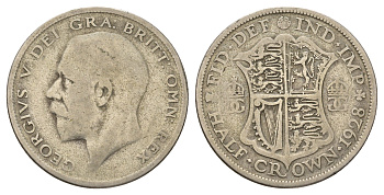 Великобритания 1/2 кроны 1928 Георг V (1910-1936) KM 835, Spink 4037 серебро 4672-331