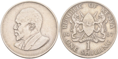 Кения 1 шиллинг 1967 Джомо Кениата KM 5 медно-никель 4683-342