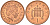 Великобритания 1 пенни 2000 Елизавета II (1952-2022) KM 986, Spink 4710 (B5) сталь плакированная медью 4588-555