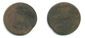 РОССИЯ 1 КОПЕЙКА 1759 медь 61-414