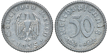 Германия 50 рейхспфеннигов 1935 F KM 87, J.368 алюминий 72-1244