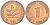 ФРГ 1 ПФЕННИГ 1985 F KM 105, J. 380 сталь плакированная медью 4181-661