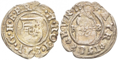 Венгрия 1 денар 1588 Рудольф II Габсбург (1576-1612), мадонна с младенцем серебро 413-2245