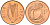 Ирландия 1 пенни 1974 мифологическая птица лира KM 20 бронза UNC 4582-127