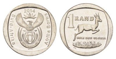 ЮАР 1 ранд 2014 медь плакированная никелем UNC 4627-567