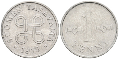 Финляндия 1 пенни 1979 KM 44а алюминий 4585-921