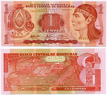 ГОНДУРАС 1 ЛЕМПИРА 2003 23 ЯНВАРЯ 2003, ИНДЕЕЦ Pick 84c бумага UNC (ПРЕСС) 6262-31-1-1