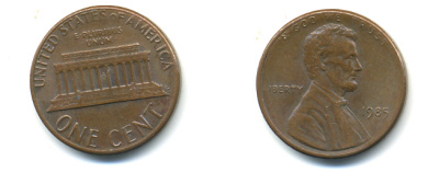 США 1 ЦЕНТ 1997 KM 201 b медь цинк 89-523