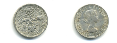 Великобритания 6 пенсов 1963 Елизавета II (1952-2022) KM 903, Spink 4149 медно-никель 59-746