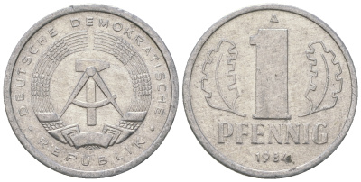 ГДР 1 пфенниг 1984 A KM 8.1 алюминий 4651-1266