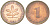 ФРГ 1 ПФЕННИГ 1984 D KM 105 J 380 сталь плакированная медью 3718-232