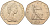 Великобритания 50 пенсов 1977 Елизавета II (1952-2022) KM 913, Spink 4223 (H1) медно-никель aUNC 88-535