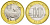 Китай 10 юаней 2015 год козы KM 2097 биметалл  UNC  4633-435