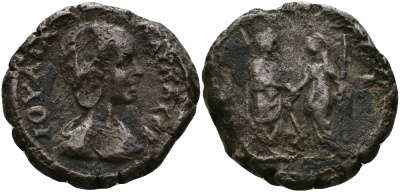 Римская Империя, Провинция Египет тетрадрахма 219 - 220 Юлия Павла, жена Элагабала / император с императрицей, Александрия Very fine (очень редкая) Kamp/Gansch 57.5 биллон 1073-9-86