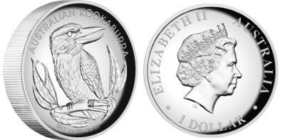Австралия 1 доллар 2012 кукабара, высокорельефная KM 1829 серебро PROOF 1074-1-52