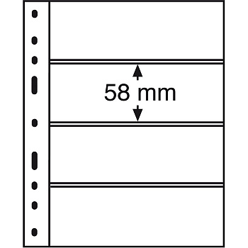 Лист в альбом 'Optima' для 4 бон (C), прозрачный. Leuchtturm. 318071
