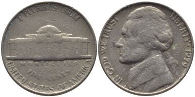 США 5 ЦЕНТОВ 1979 ДЖЕФФЕРСОН KM А192 медно-никель 31-637