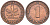 ФРГ 1 ПФЕННИГ 1950 F KM 105, J.380 сталь плакированная медью 4396-1658
