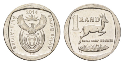 ЮАР 1 ранд 2014 медь плакированная никелем UNC 4627-566