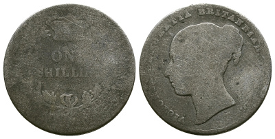 Великобритания 1 шиллинг ND (1838-1887) Виктория (1837-1901) KM 734, Sp 3902-7 серебро 4606-1111