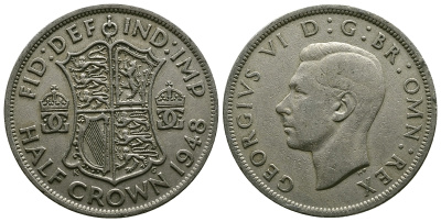 Великобритания 1/2 кроны 1947 Георг VI (1936-1952) KM 866, Spink 4101 медно-никель 4607-742