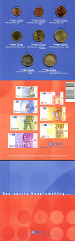 Нидерланды евронабор из 8 монет 2001 на клею  биметалл  UNC  1181-1-01
