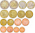 КИПР ЕВРОНАБОР ИЗ 8 МОНЕТ 2008 1, 2, 5, 10, 20, 50 ЕВРОЦЕНТОВ, 1 И 2 ЕВРО UNC 183-731