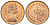 Великобритания 1/2 пенни 1974 Елизавета II (1952-2022) KM 914, Spink 4239 бронза UNC 4611-419
