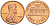 США 1 ЦЕНТ 1972 D, ЛИНКОЛЬН KM 201 медь цинк UNC 187-611
