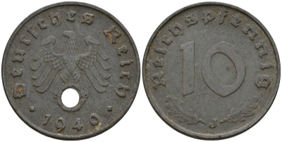 Германия 10 рейхспфеннигов 1940 J KM 101, J. 371 цинк 4187-1034