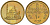 Египет 10 пиастров 1992 KM 732 латунь UNC 4579-325