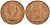 Великобритания 1 пенни 1966 Елизавета II (1952-2022) KM 897, Spink 4157 бронза 4607-834