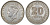 Британская Малайя 20 центов 1939 Георг VI (1937-1952) KM 5 серебро 53-341