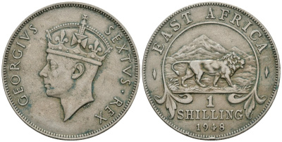 Британская Восточная Африка 1 шиллинг 1948 Георг VI (1937-1952) KM 31 медно-никель 3460-816