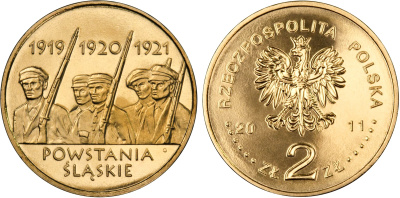 Польша 2 злотых 2011 MW, Силезские восстания KM 792 нордик UNC 4676-835