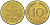 ФРГ 10 ПФЕННИГОВ 1979 J KM 108, J. 383 сталь плакированная латунью 219-526