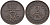 ДАНИЯ 2 ЭРЕ 1909 VBP; GJ, ФРЕДЕРИК VIII KM 805 бронза 28-341