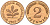 ФРГ 2 пфеннига 1967 G KM106, J.381 бронза PROOF 00-00