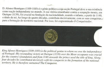 ПОРТУГАЛИЯ 1/4 ЕВРО 2006 КОРОЛЬ АФОНСО 1,56 гр золото PROOF 00-00
