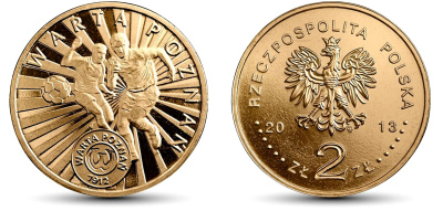 Польша 2 злотых 2013 MW, серия футбольные клубы, Познань KM 864 нордик UNC 4676-1025