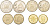 Югославия лот из 4 монет 2000 (50 пара, 1, 2, 5 динаров), архитектура KM 179, 180, 181, 182 UNC M80-04