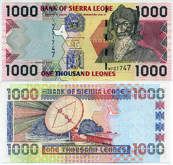 Сьерра-Леоне 1000 леоне 2003 Бай Берх, спутниковая антена Pick 24 b бумага UNC (пресс) 7548-10-3-1