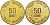 КАНАДА 50 ЦЕНТОВ ЖЕТОН ND TEST TOKEN, 50 CENT желтый металл 4544-953